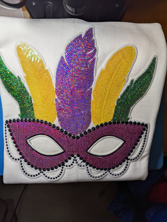 Mascarade Mardi Gras Sequin Patch Sweatshirt