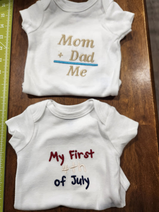Custom Embroidered Onsie
